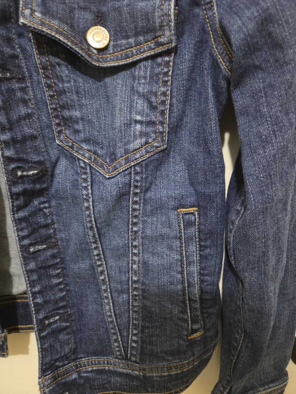 7 For All Mankind Womens Dark Blue Denim Trucker Jacket - XS - Picture 4 of 13